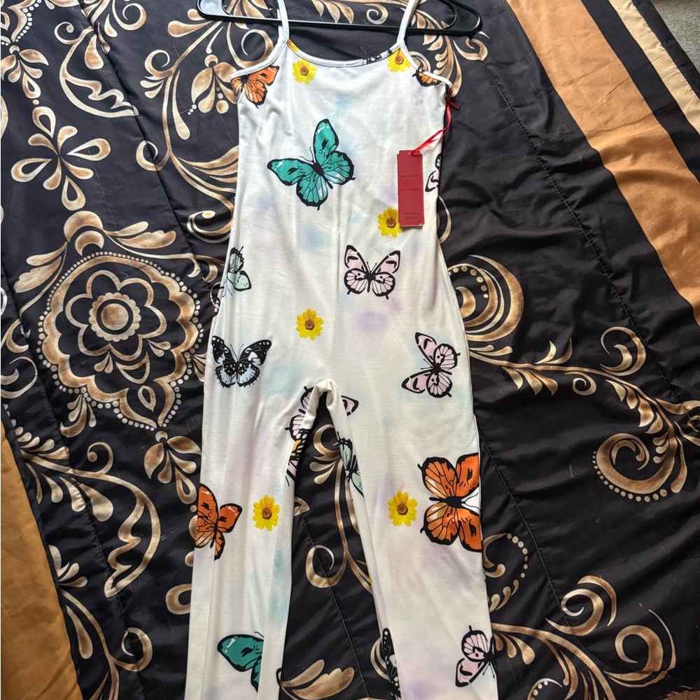 Floral Butterfly Print Women's Jumpsuit